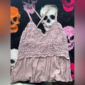 Maurices light purple lace cami top with adjustable strap